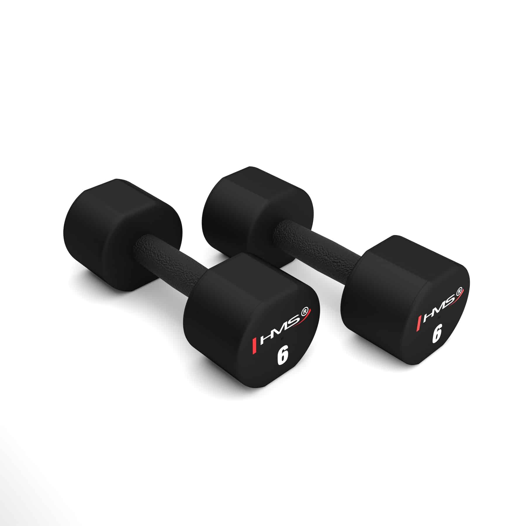 Mustat TPU käsipainot 2 x 6 kg - HMS HPT06
