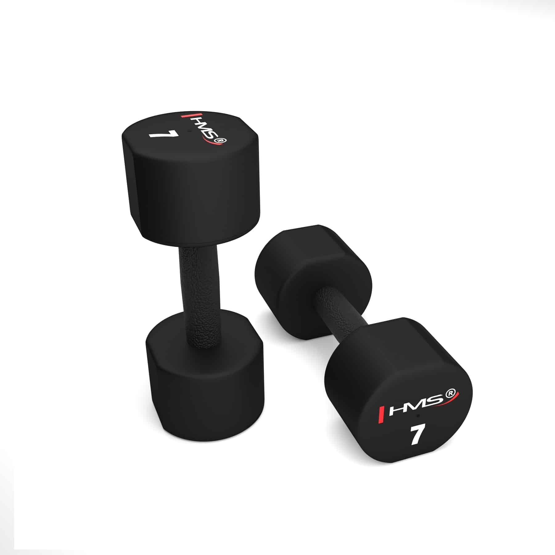 Mustat TPU käsipainot 2 x 7 kg - HMS HPT07