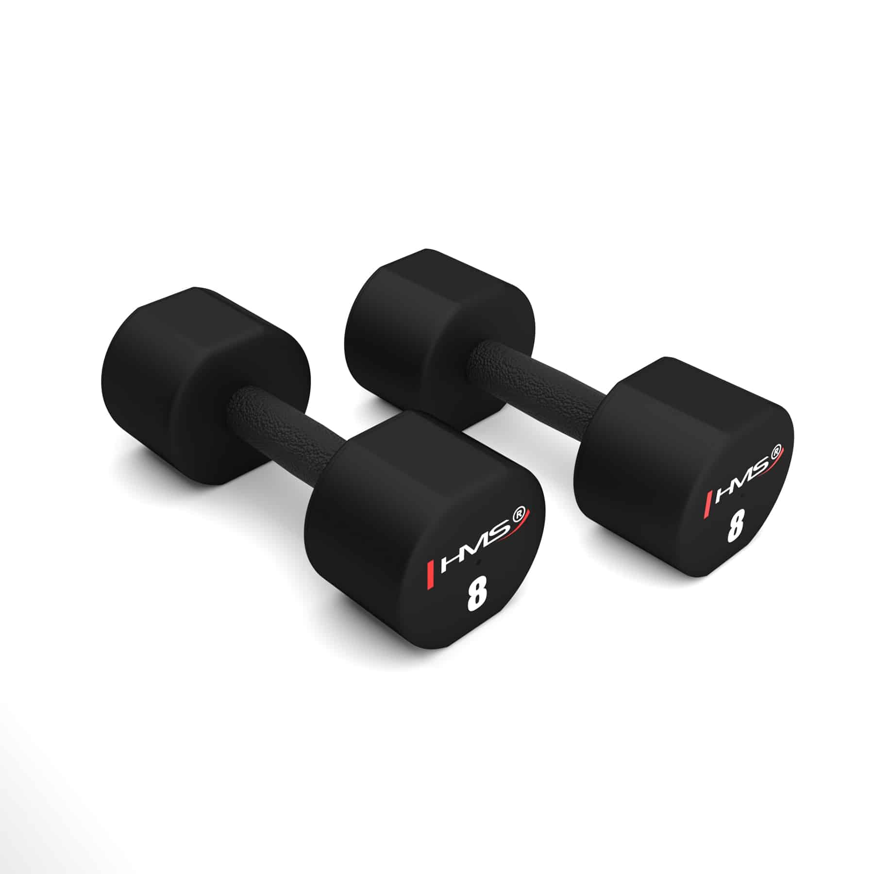 Mustat TPU käsipainot 2 x 8 kg - HMS HPT08