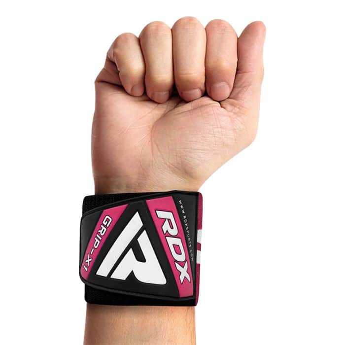 RDX Gym Wrist Wraps W4 -rannesiteet - pinkki S 18"