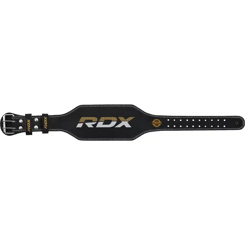 Gym Belt painonnostovyö 4" Leather Musta-kulta XL