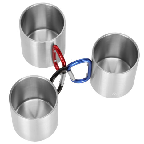 Teräsmuki karabiinilla 300 ml NILS CAMP